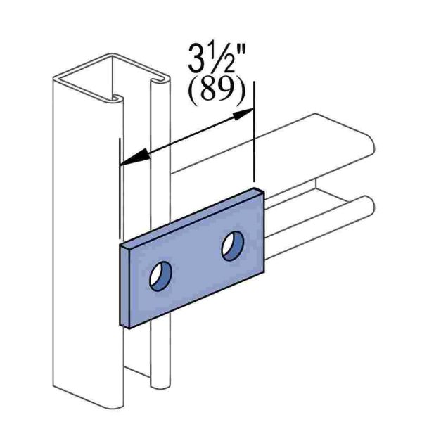 Unistrut Channel Accessories 2 Hole Flat Straight Strut Fittings - BlM